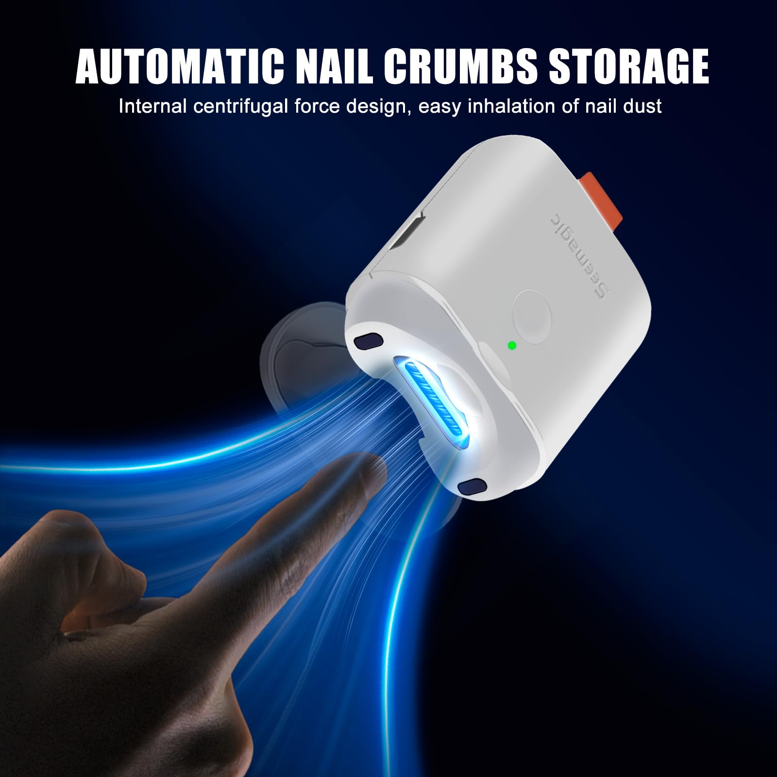 USB-C rechargeable Seemagic nail clipper for on-the-go use.