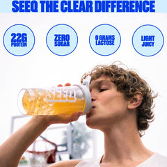 SEEQ Clear Whey 22g scoop ready for quick protein refuel on the go.