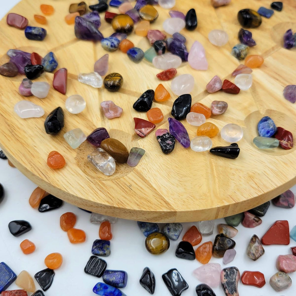 SeeuFun black-tourmaline-rhodonite-chips for grounding accents in jewelry and decor