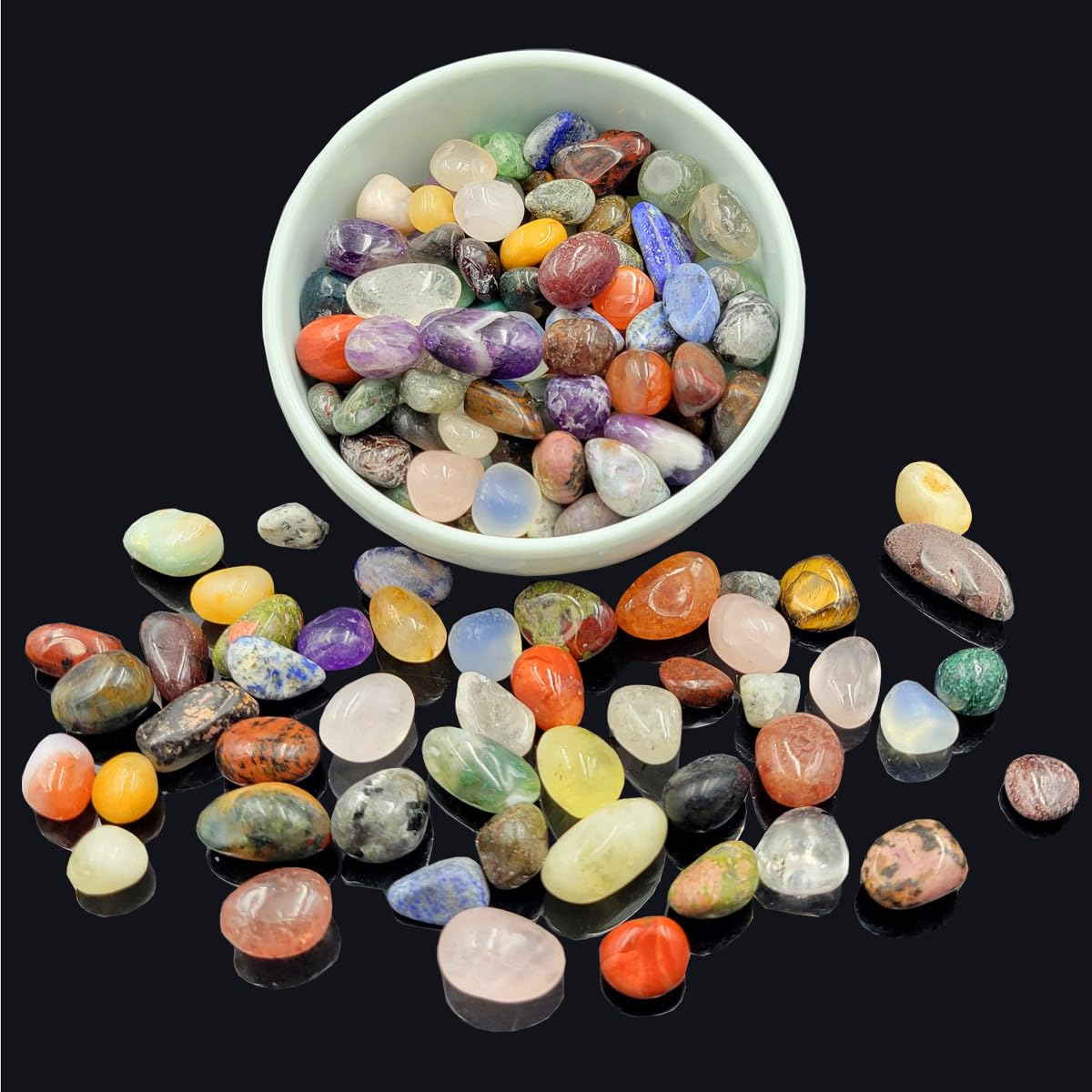 SeeuFun bulk crystals mixed oval stones for jewelry making and mindfulness