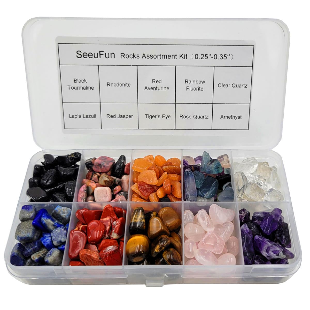 SeeuFun gemstone chips set for jewelry projects and mineral study inspiration