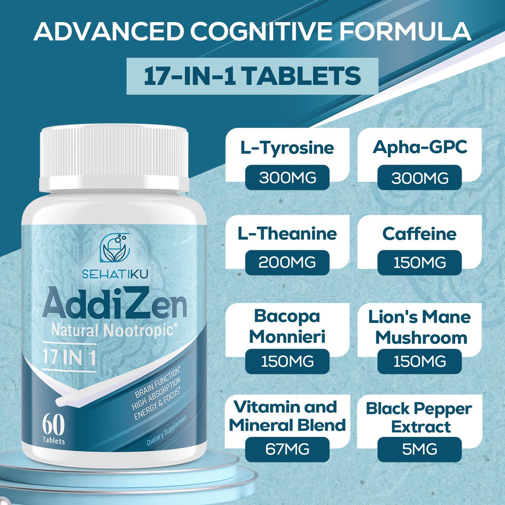 Graphic illustrates SehatiKu phytonutrient blend for natural cognitive support.