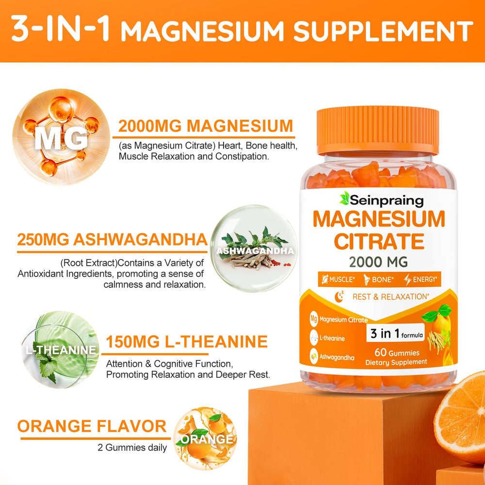Seinpraing Gummies with Ashwagandha and L-Theanine for calming support