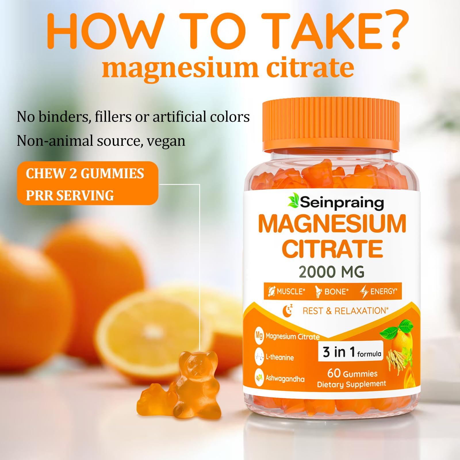 Digestive support visuals with magnesium citrate for potential regularity