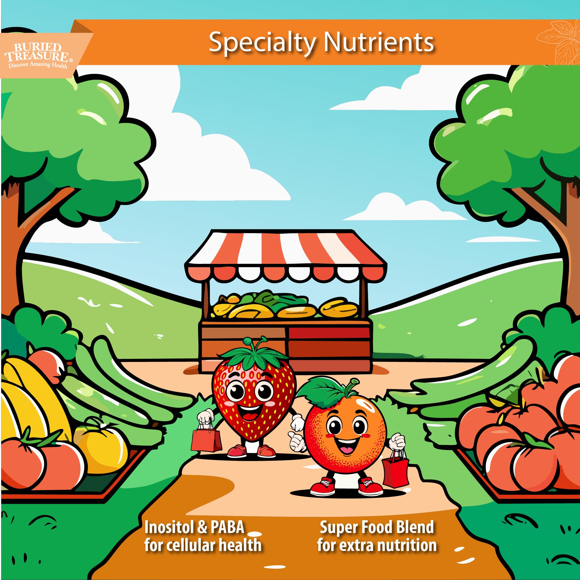 Nutrition facts panel highlights essential vitamins and minerals for growing bodies.