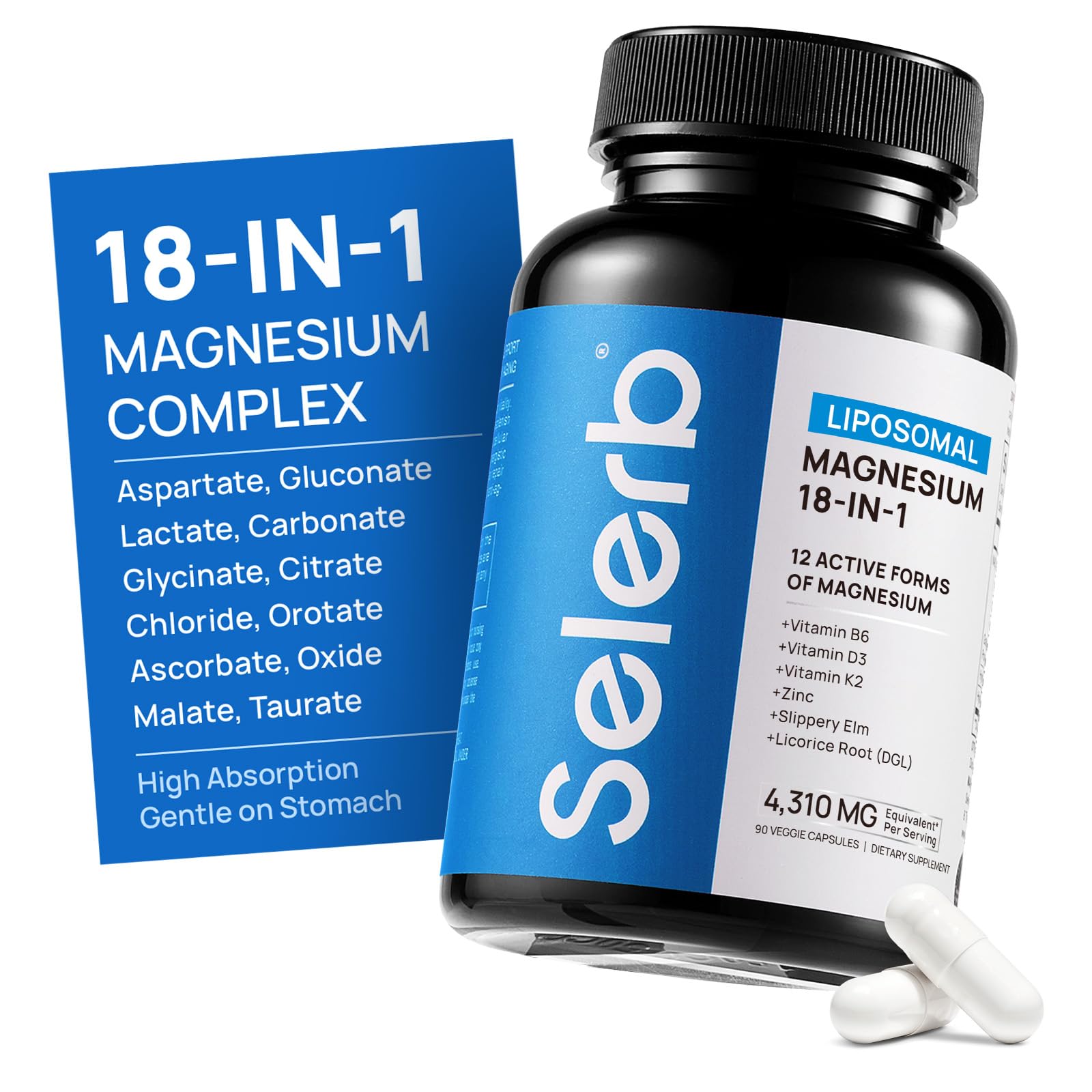 Selerb magnesium complex bottle showing full-spectrum formula for daily wellness