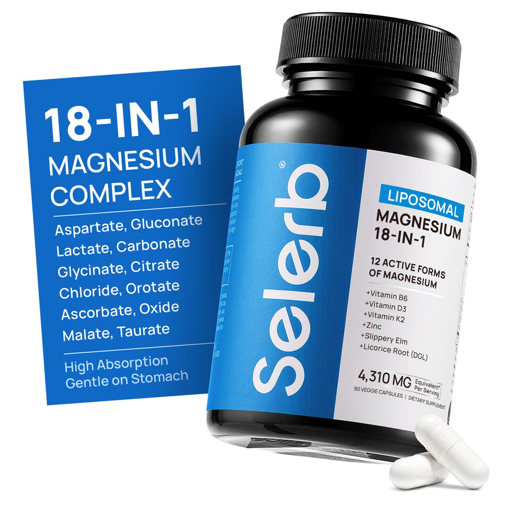 Selerb magnesium complex bottle showing full-spectrum formula for daily wellness