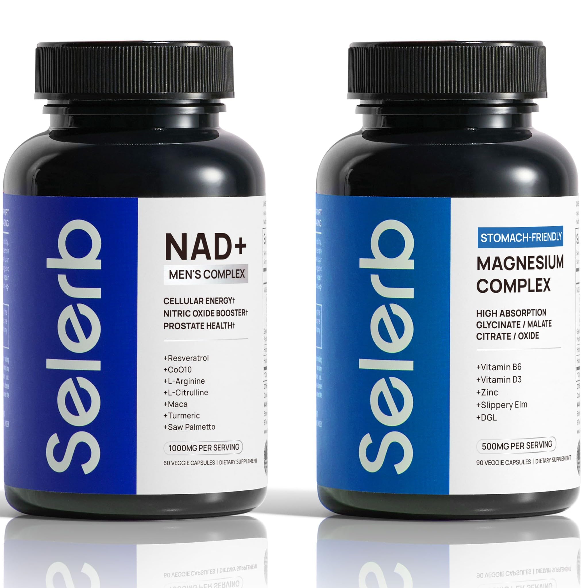 Selerb NAD+ bottle highlighting daily vitality support.
