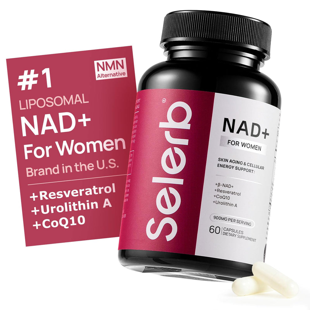 Selerb NADGenie bottle showing the advanced anti-aging formula for women