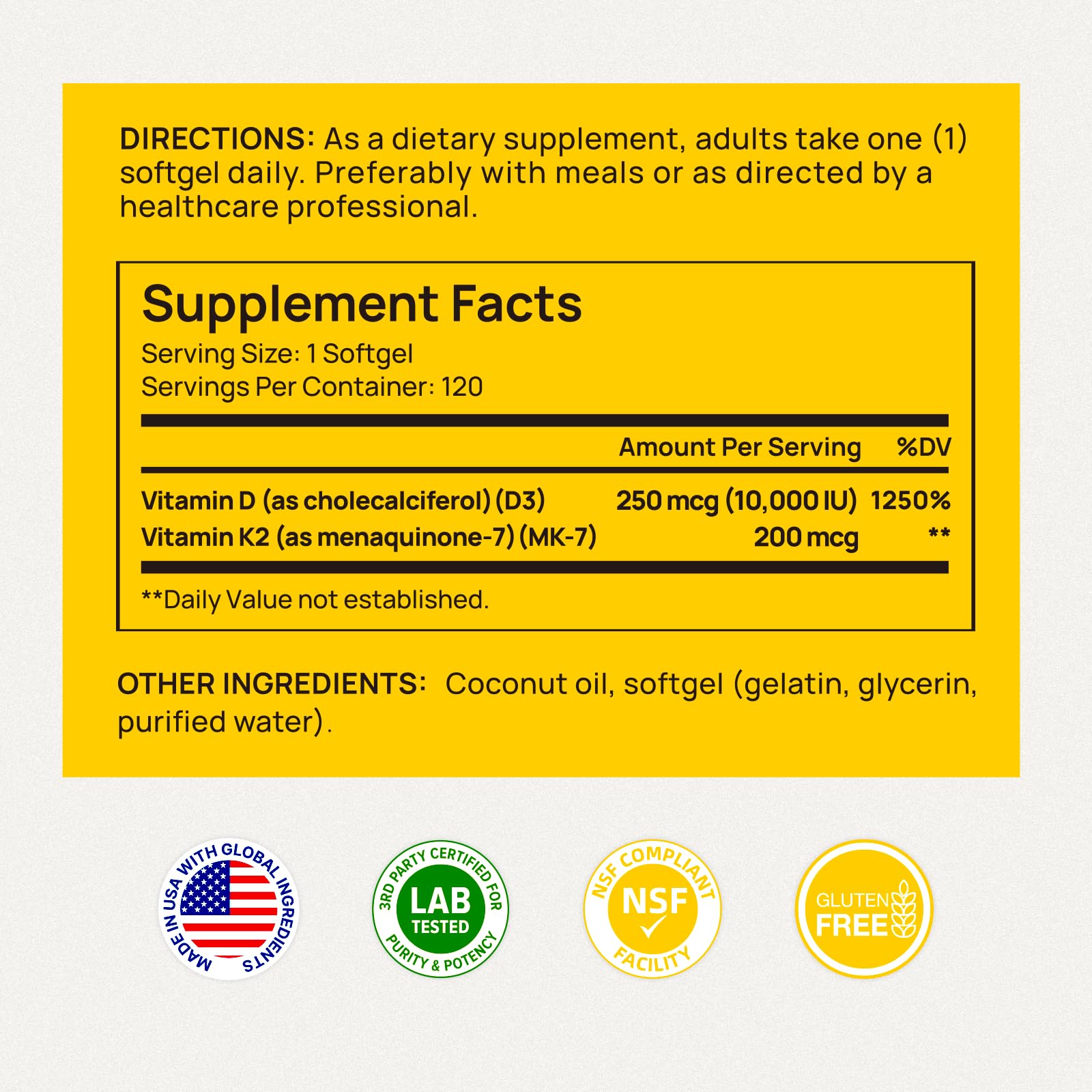 Selerb Vitamin D3 K2 US-made facility badge signals quality