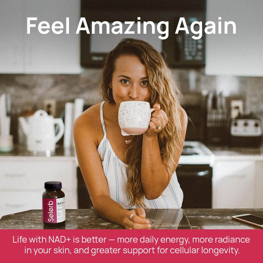 Selerb Womens NADGenie routine on morning table implying daily wellness