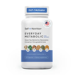 Self Nutrition GLP-1 Berberine bottle front for easy daily use and appetite support.