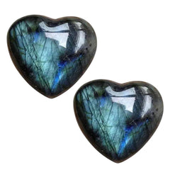 SelHeng blue moonstone heart palm stone for meditation and calm energy.