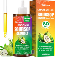 Selicheal Soursop Bitters bottle being poured for daily dosage