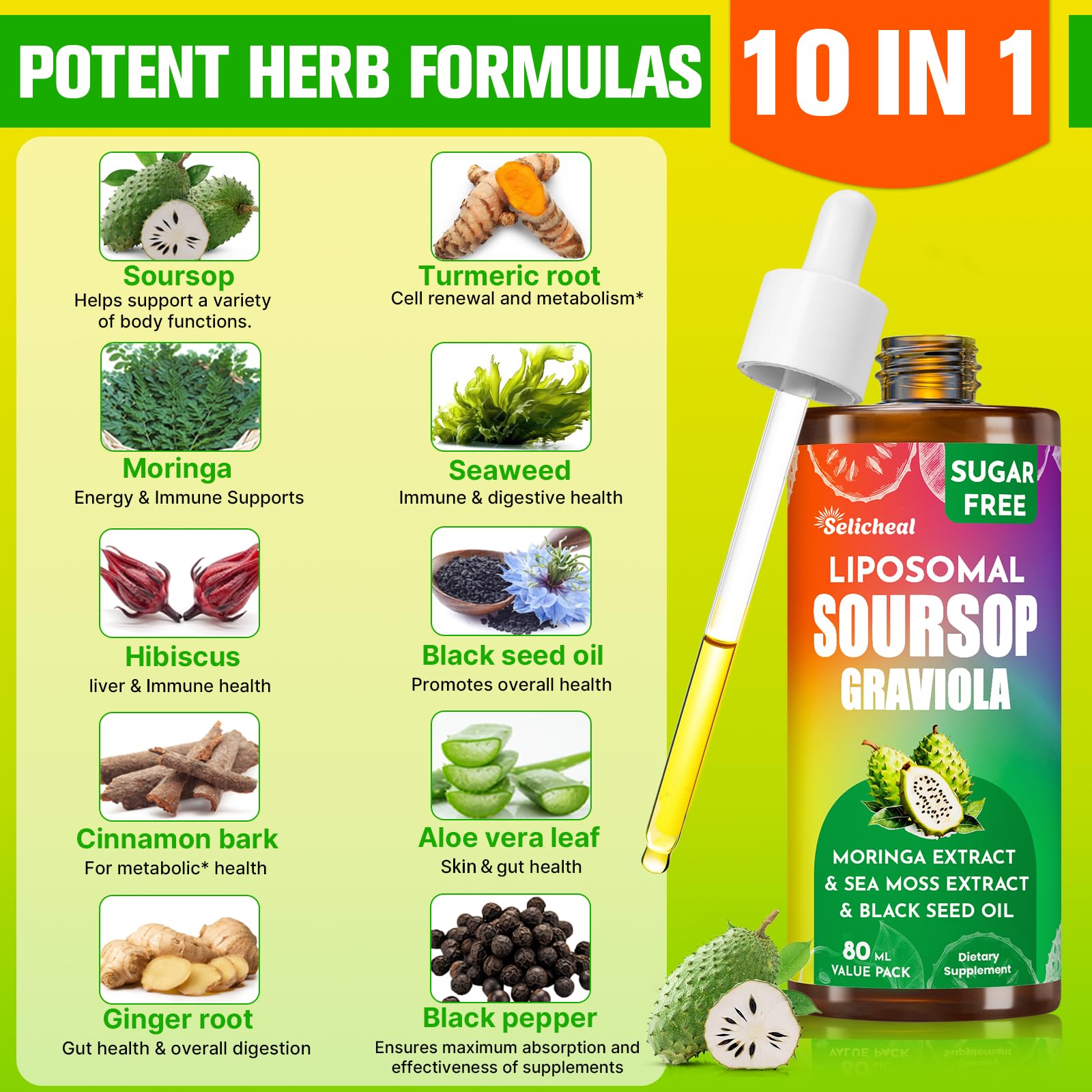 Selicheal Soursop Bitters liposomal technology for absorption