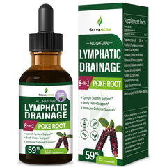 Selvaherb Lymph Cleanse Drops bottle with poke root extract for natural lymph support