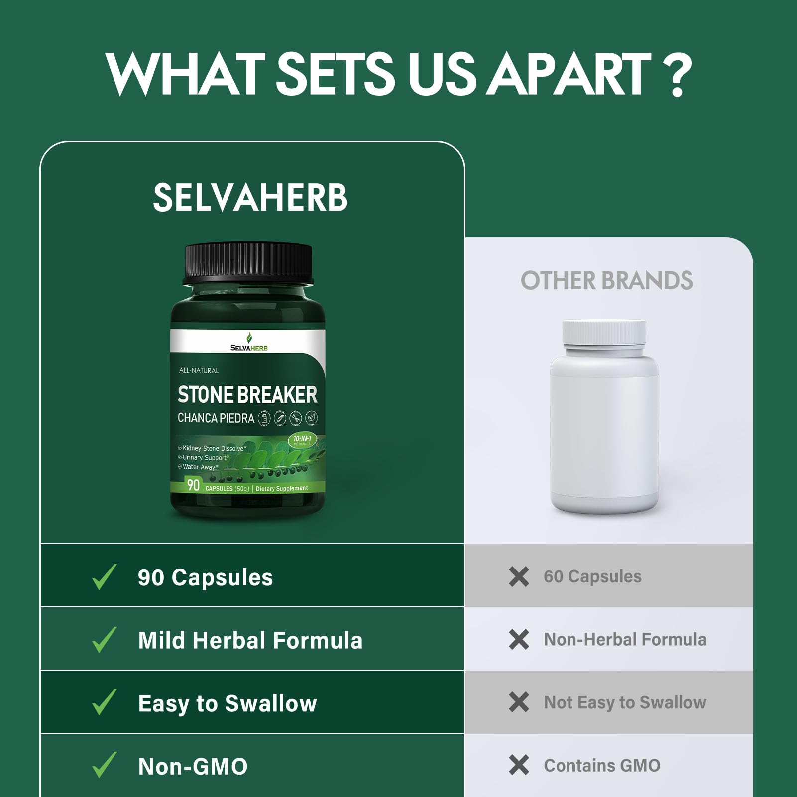 Selvaherb Stone Breaker includes Uva Ursi and Goldenrod in the blend.