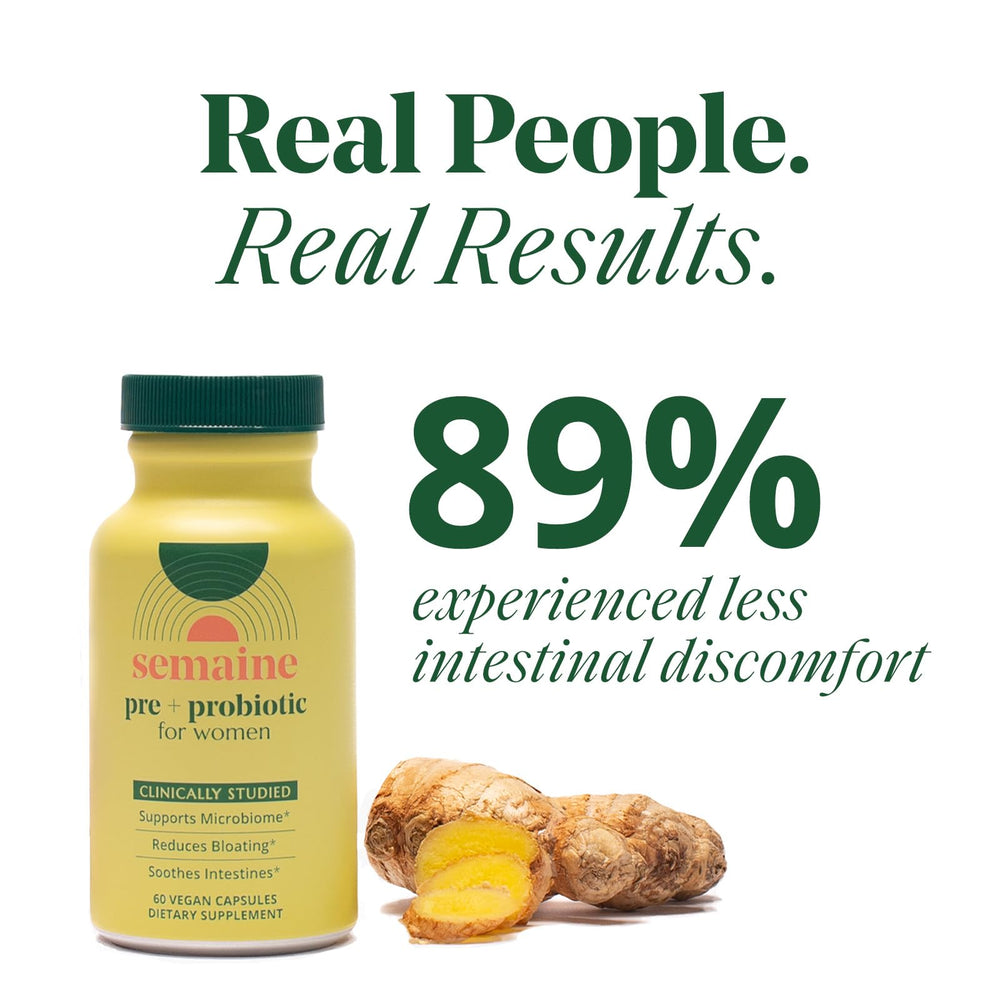Hands hold the daily dosage of Semaine capsules for routine use.