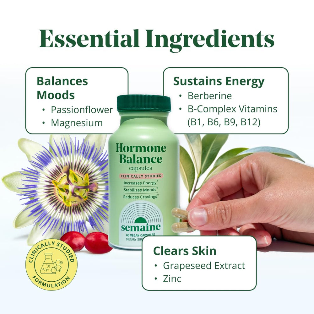 Semaine Hormone Balance with a glass of water for a simple routine.