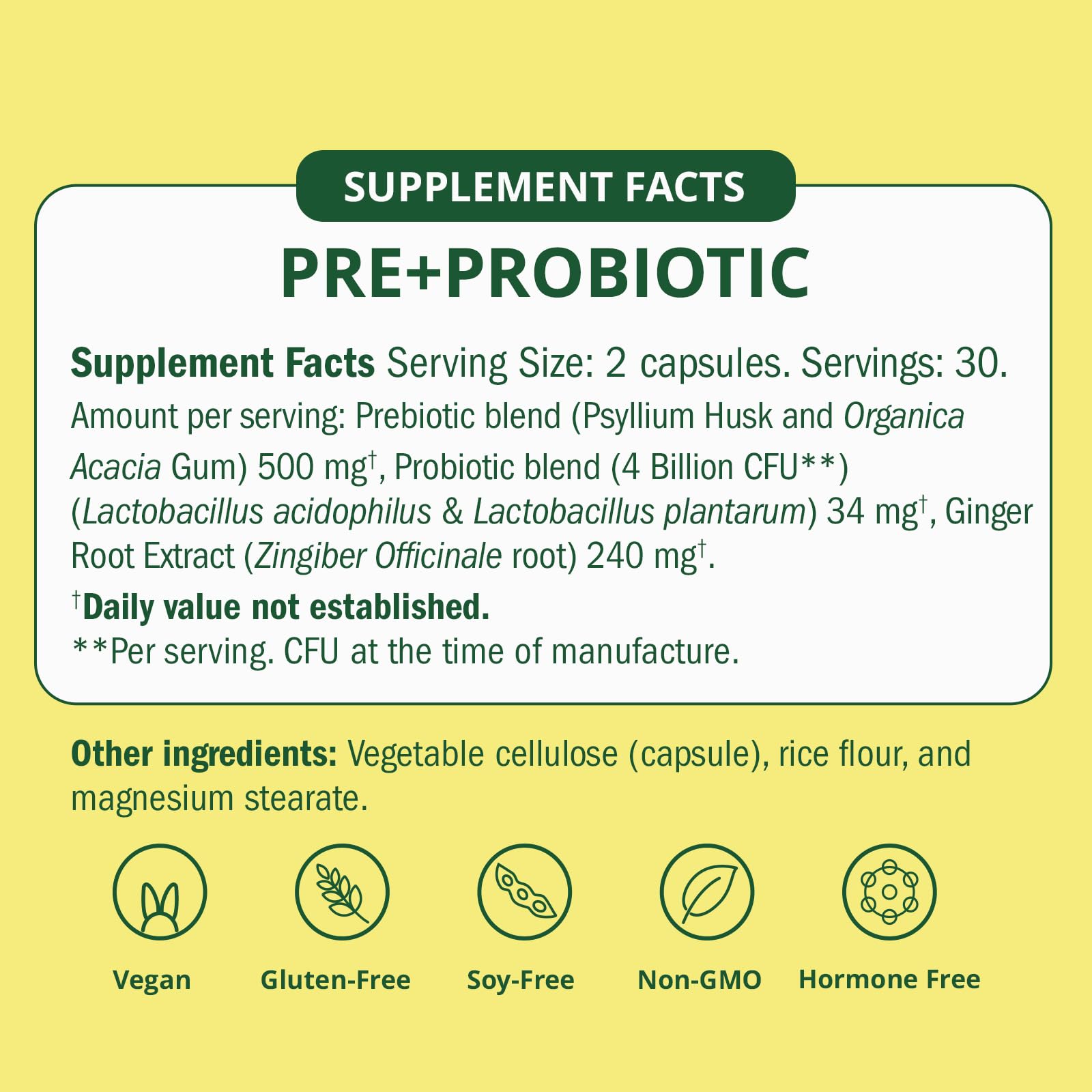 Semaine capsules ready for convenient daily prebiotic and probiotic use.