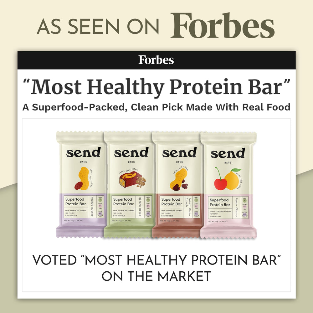 Send Bars on-the-go snack image conveys portable nourishment for busy days.