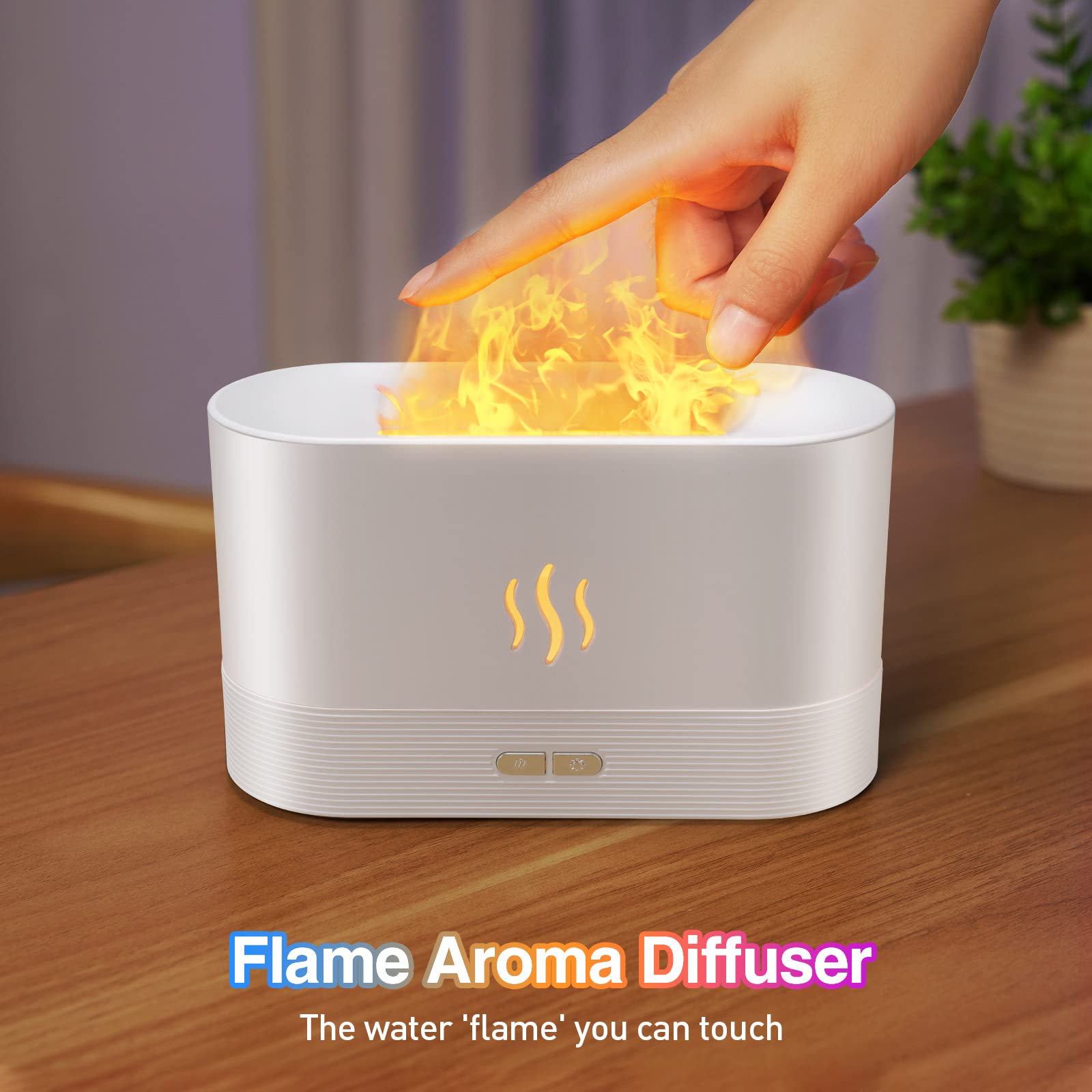 SENMUL Colorful Flame Diffuser 7-color mode creates calming ambience