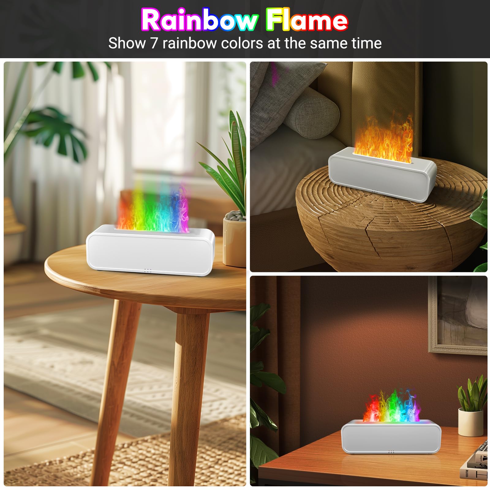 SENMUL rainbow flame light enhances room atmosphere and aromatherapy