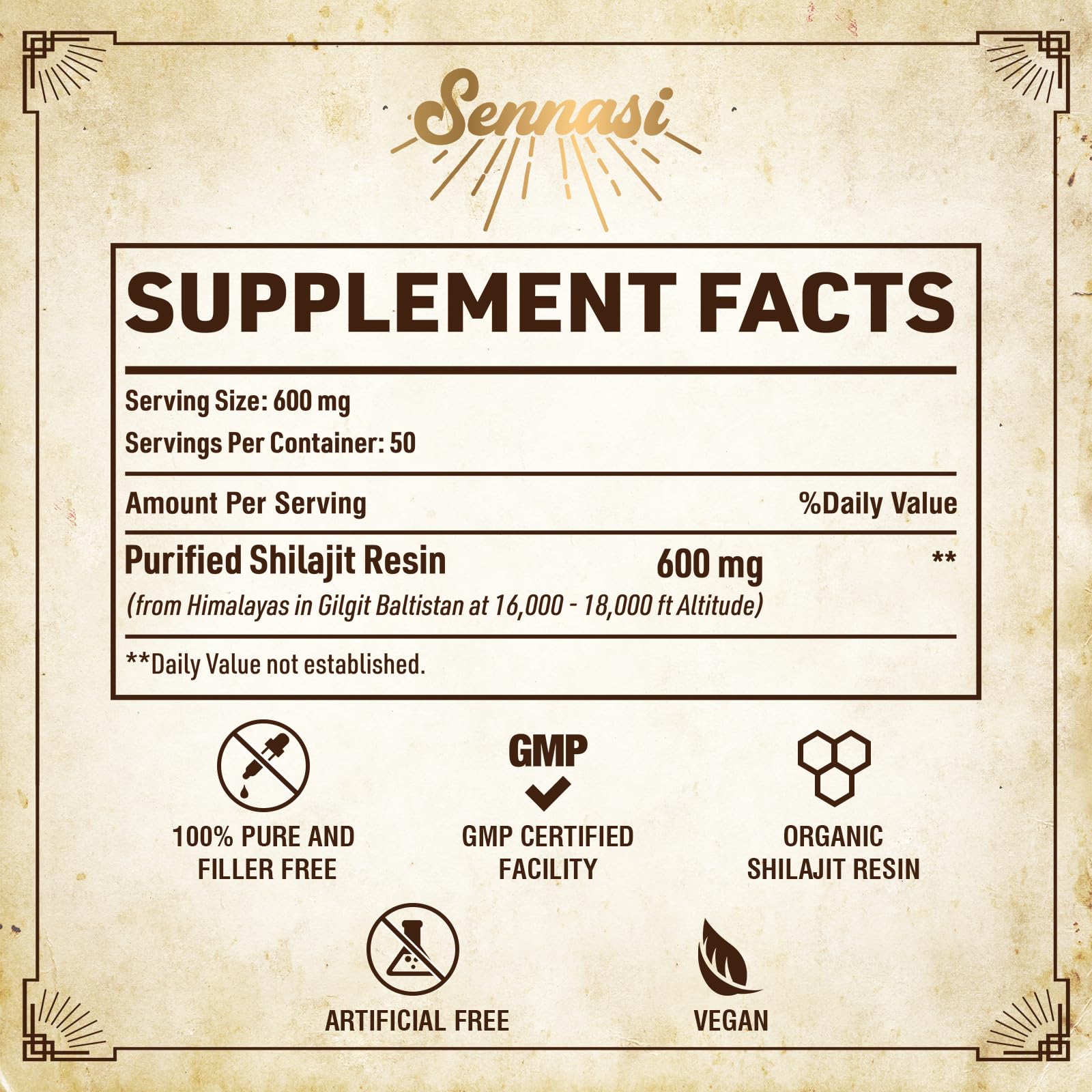 Sennasi Shilajit resin with measuring stick demonstrates precise pea-sized dosing.