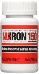 Senokot NU-IRON 150mg capsules bottle front showing high elemental iron for daily support