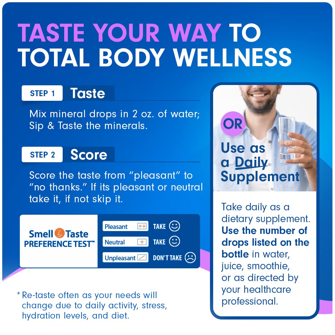 Bottle cap and seal emphasize pure mineral formula for clean nutrition.