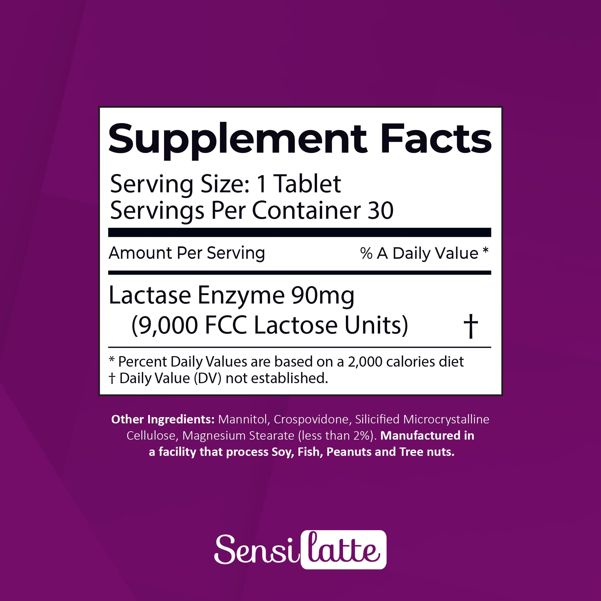 Naturally flavored SENSI LATTE tablets with no artificial flavors.