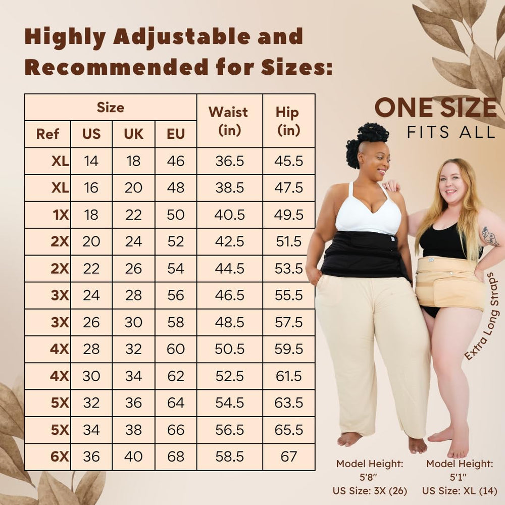 Sentre Plus-Size Castor Wrap with adjustable straps for easy size customization and comfort.