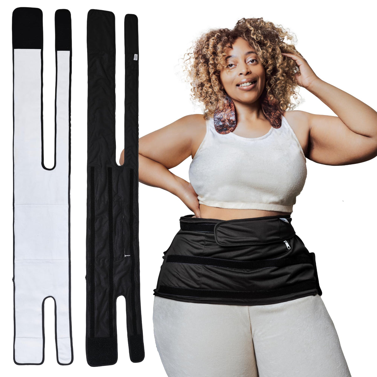 Sentre Plus-Size Castor Wrap back view emphasizes full coverage and secure fit.