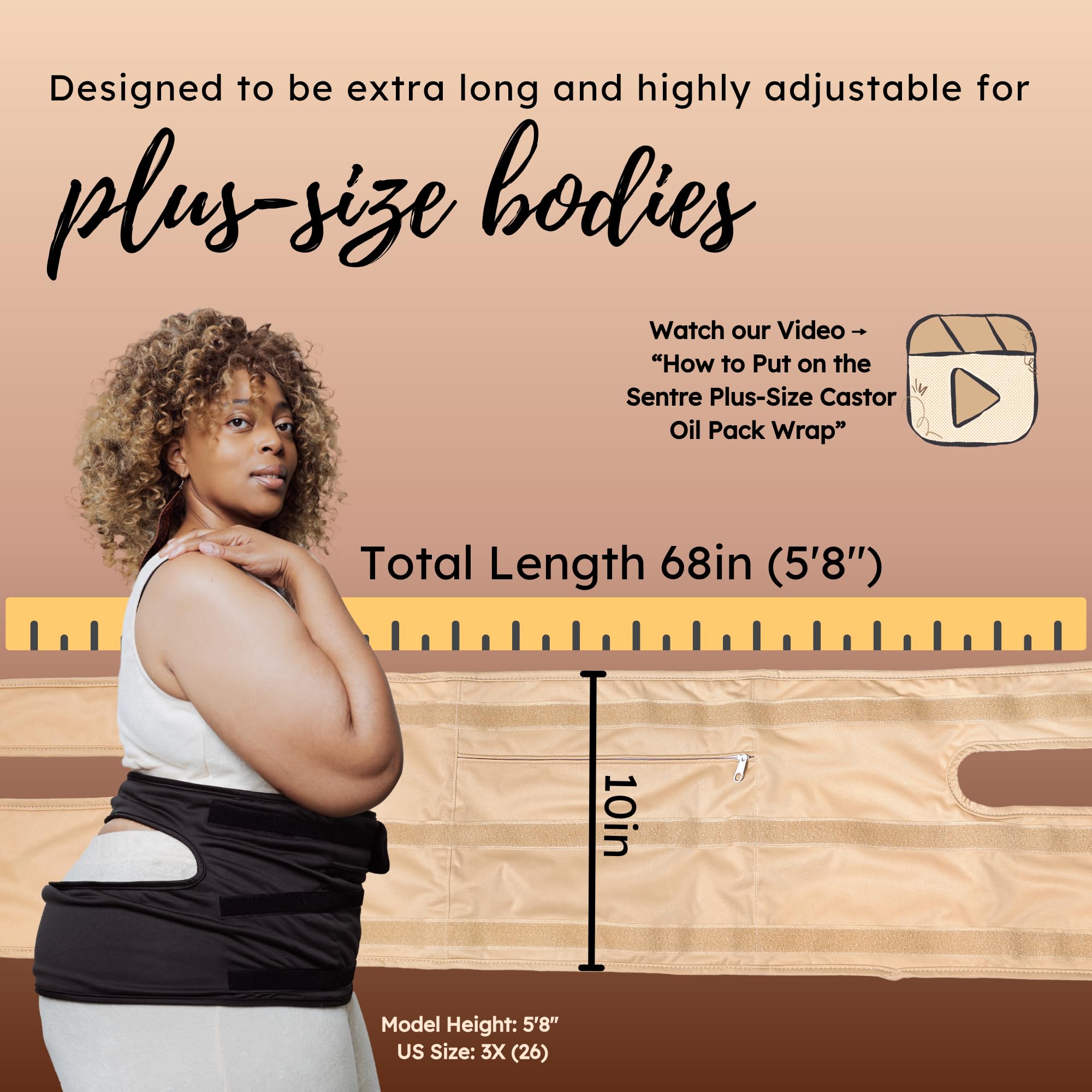 Sentre Plus-Size Castor Wrap organic cotton flannel interior feels soft against skin.