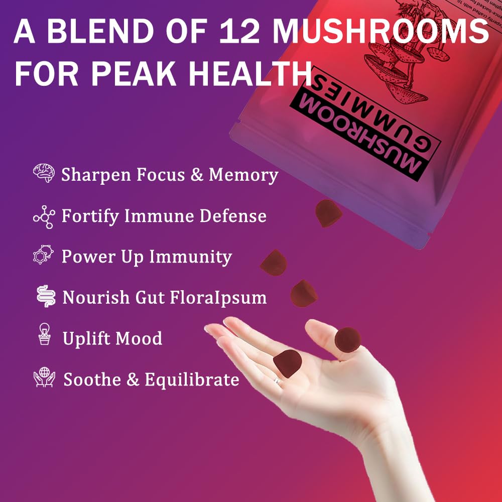Seodon Lions Mane and Reishi gummies indicate cognitive clarity and focus potential.