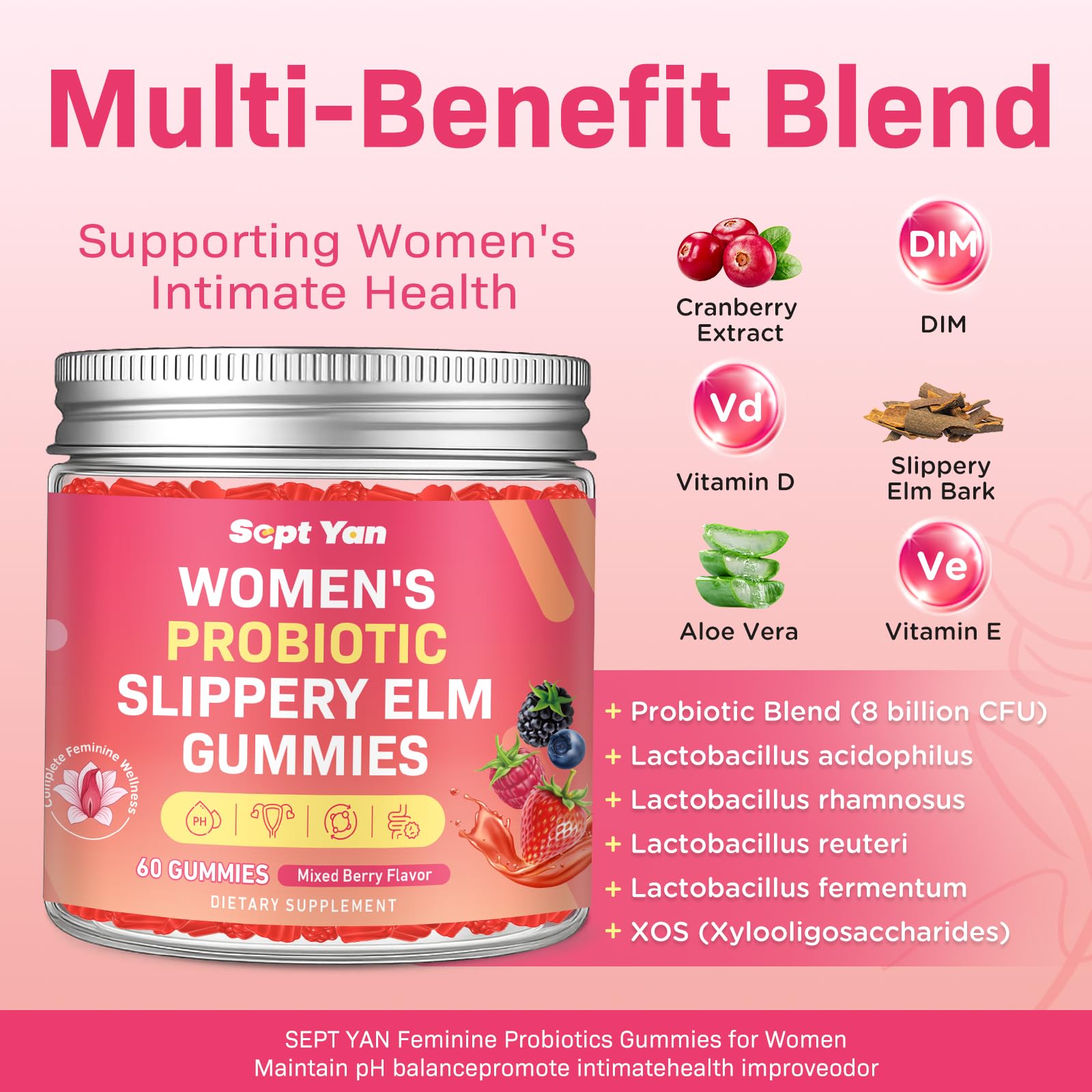 SEPT YAN mixed berry gummies close-up highlights delicious flavor and easy daily habit