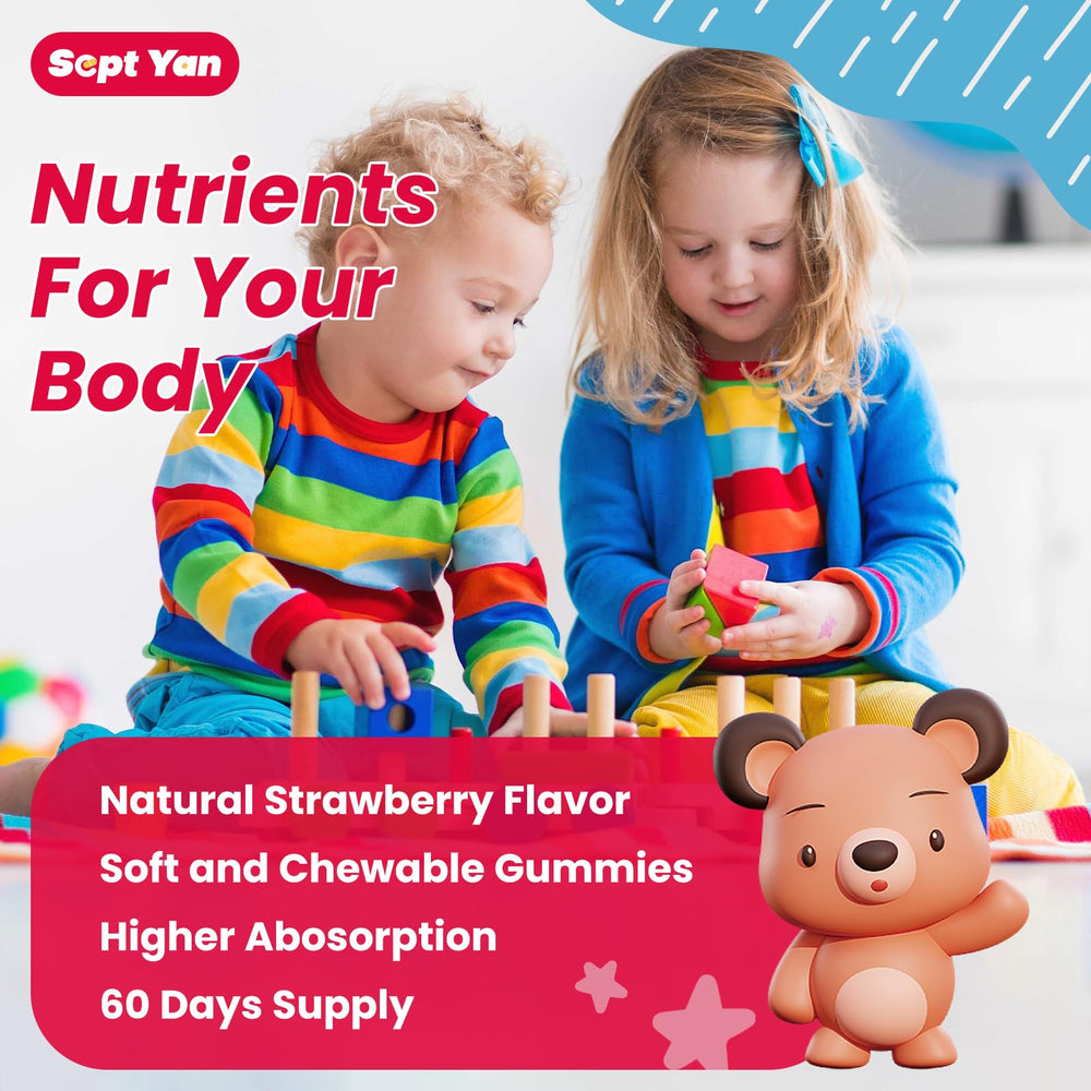 Sept Yan gummies serving guide for ages 4-12 and 13+ supports simple daily routines