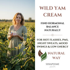Seraphime Wild Yam Cream ingredient blend highlights organic botanicals.