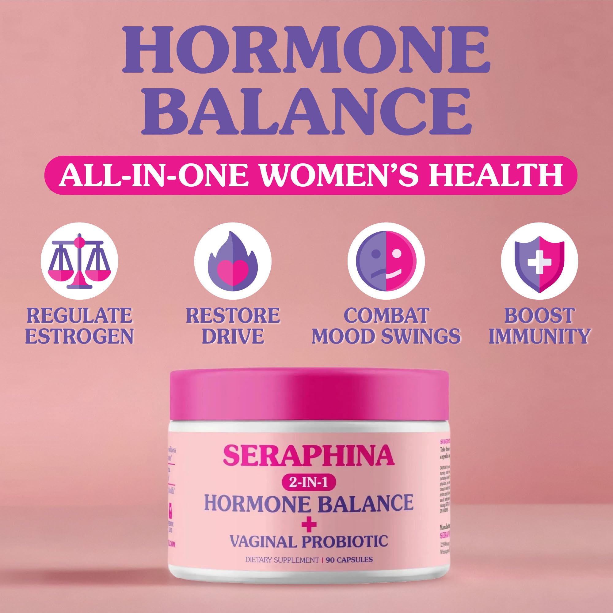Seraphina Vaginal Probiotics capsules closeup showing smooth texture