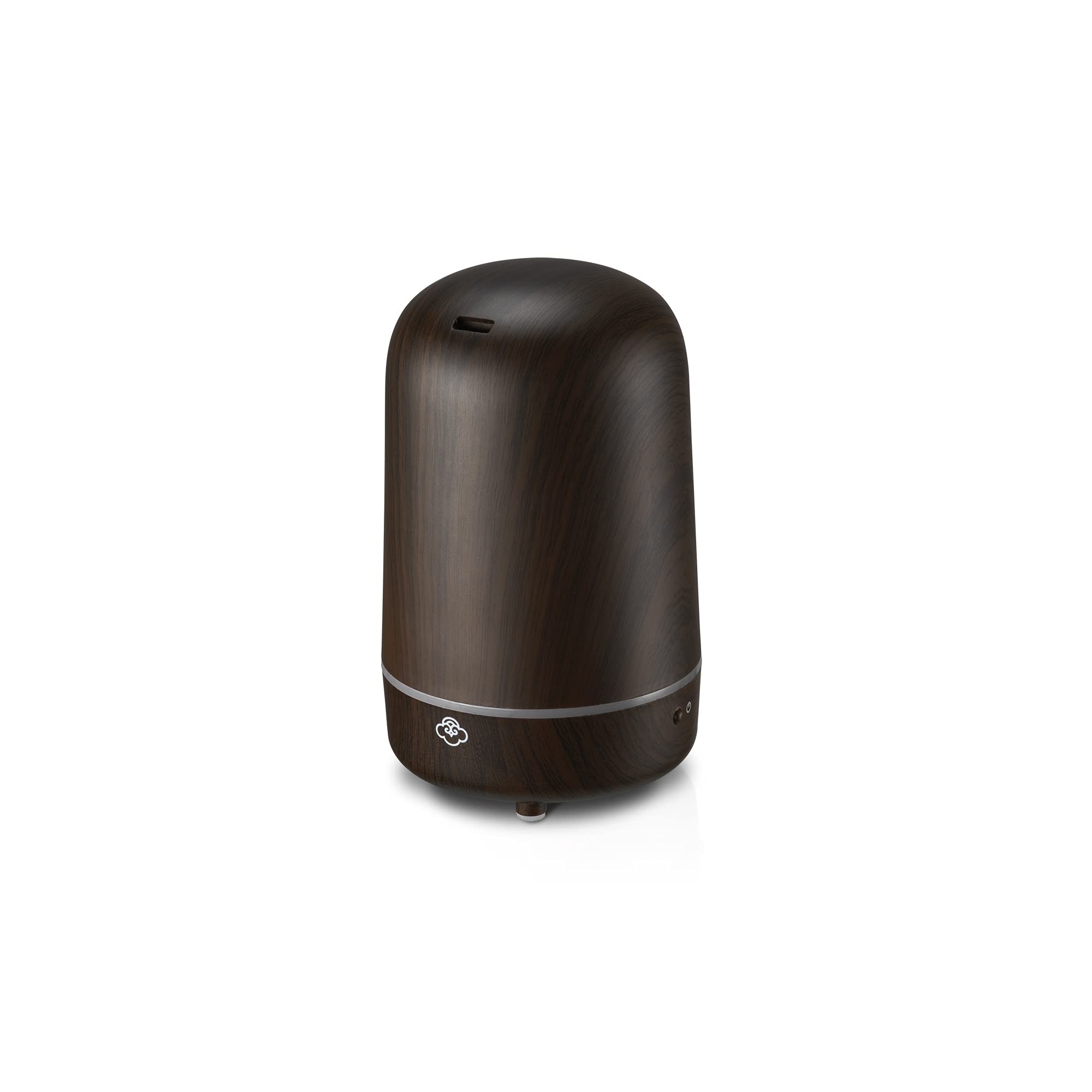 Serene House Light House diffuser with dark wood finish provides soothing aroma for small rooms.