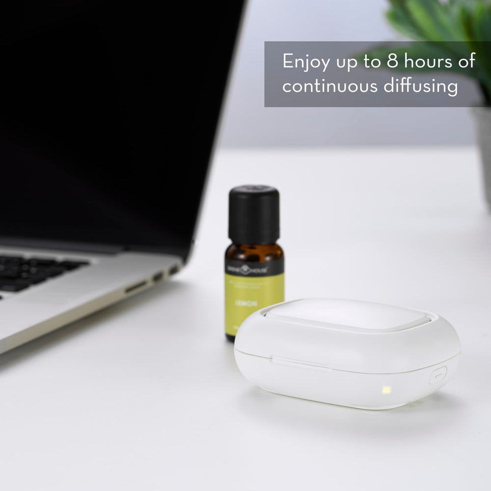 Serene House Pebble diffuser packaging showing included paper pads