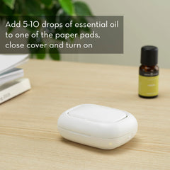 Serene House Pebble diffuser side profile with minimalist one-button control