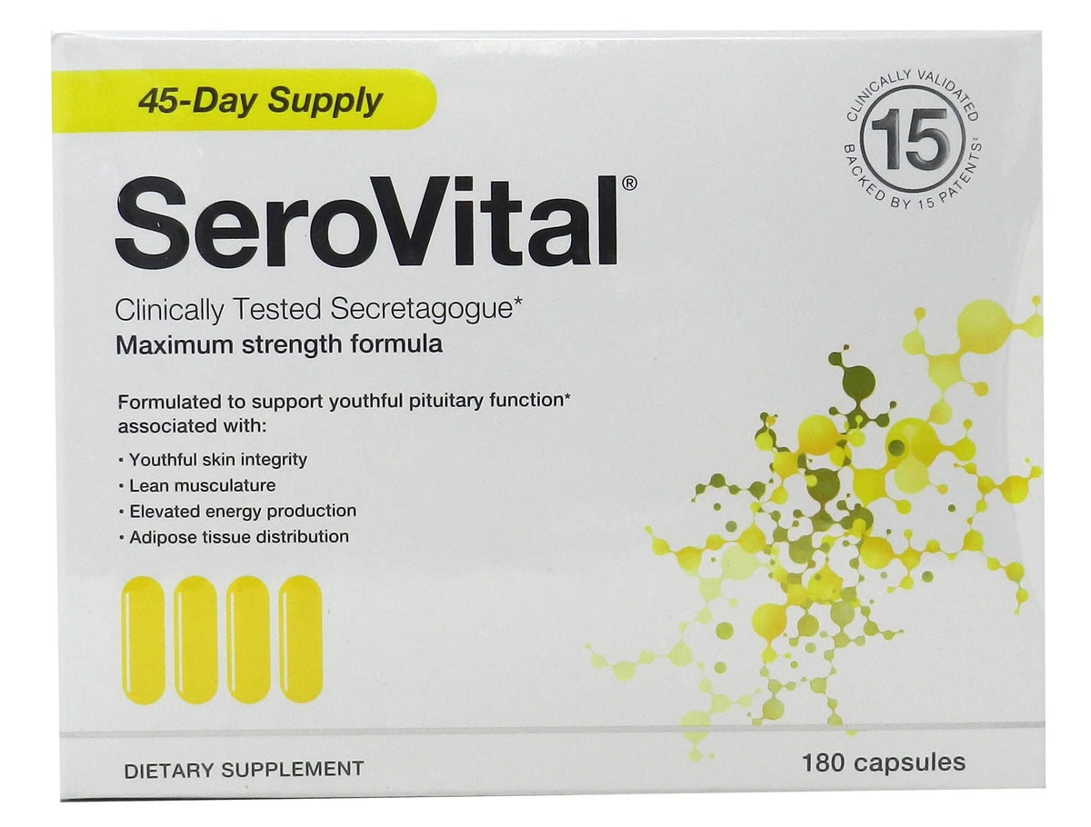 Serovital Renewal Complex bottle front with capsules for daily vitality support