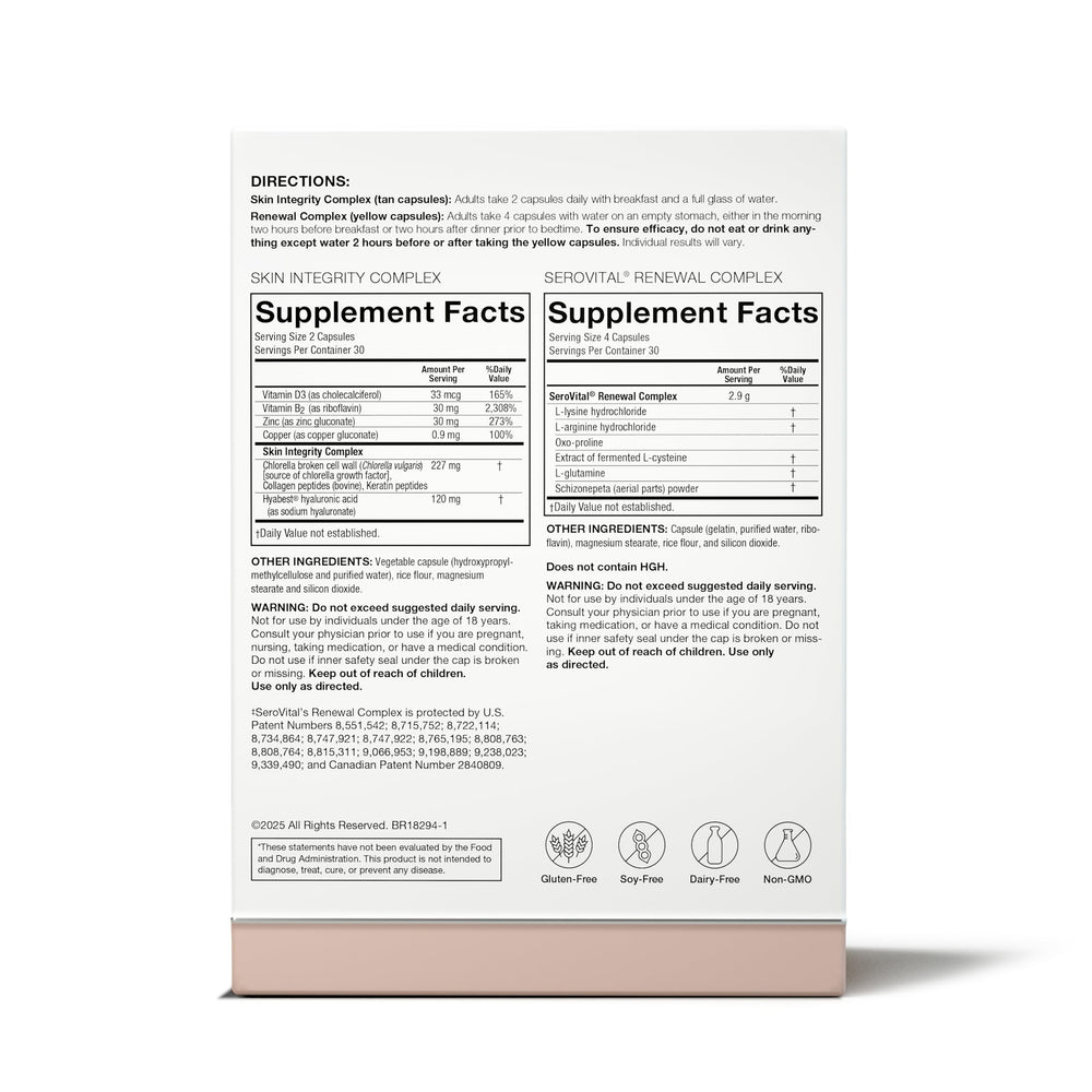 Daytime supplement cue suggesting energy support and daily skin protection