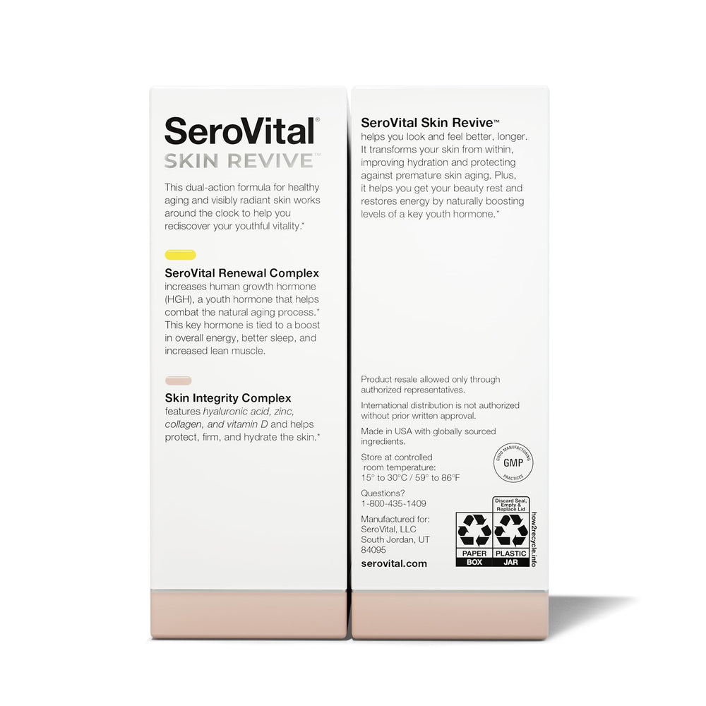 Night renewal ingredients highlight the overnight support of Serovital Skin Revive