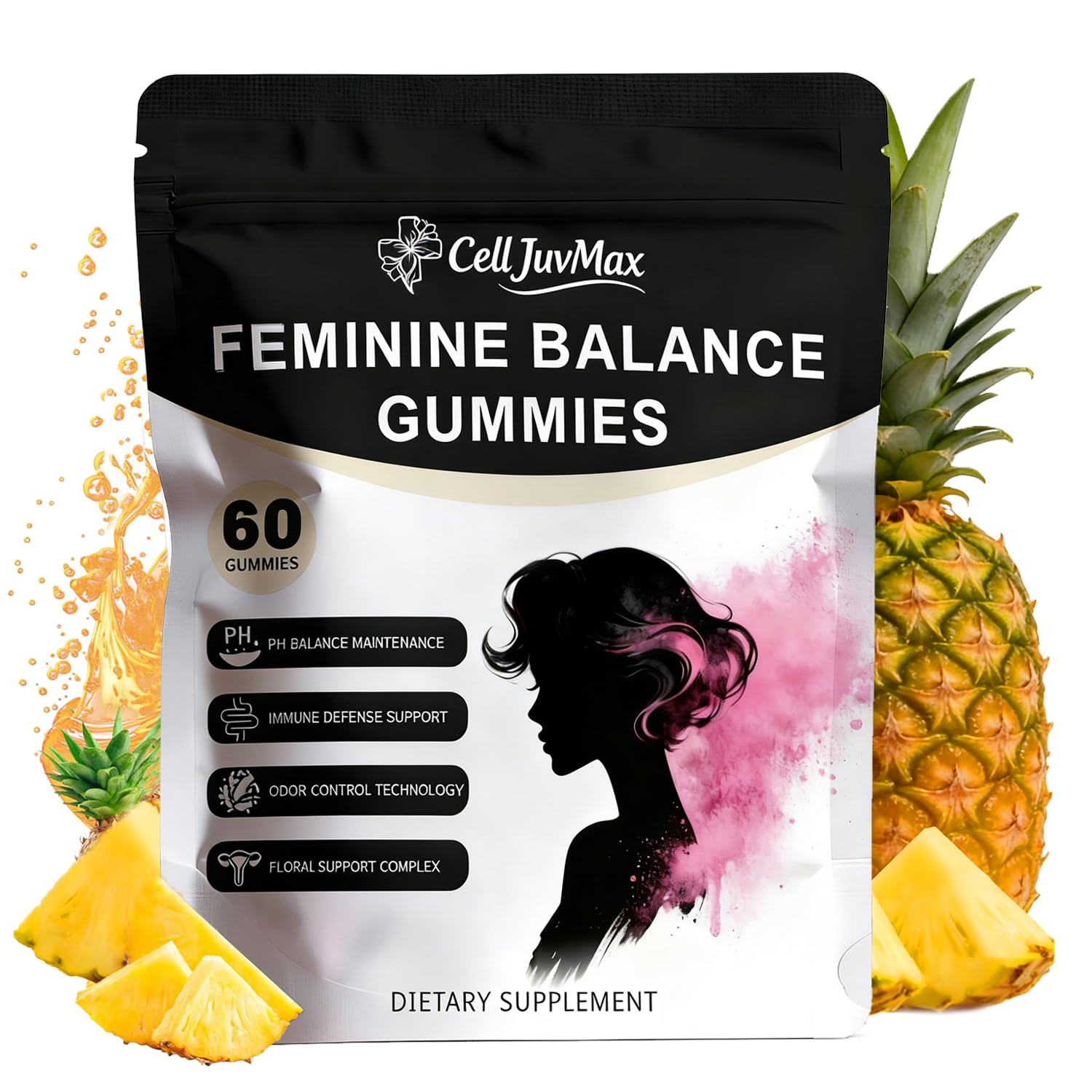 SERSANVE Feminine Balance Gummies bottle front for daily balance and freshness.