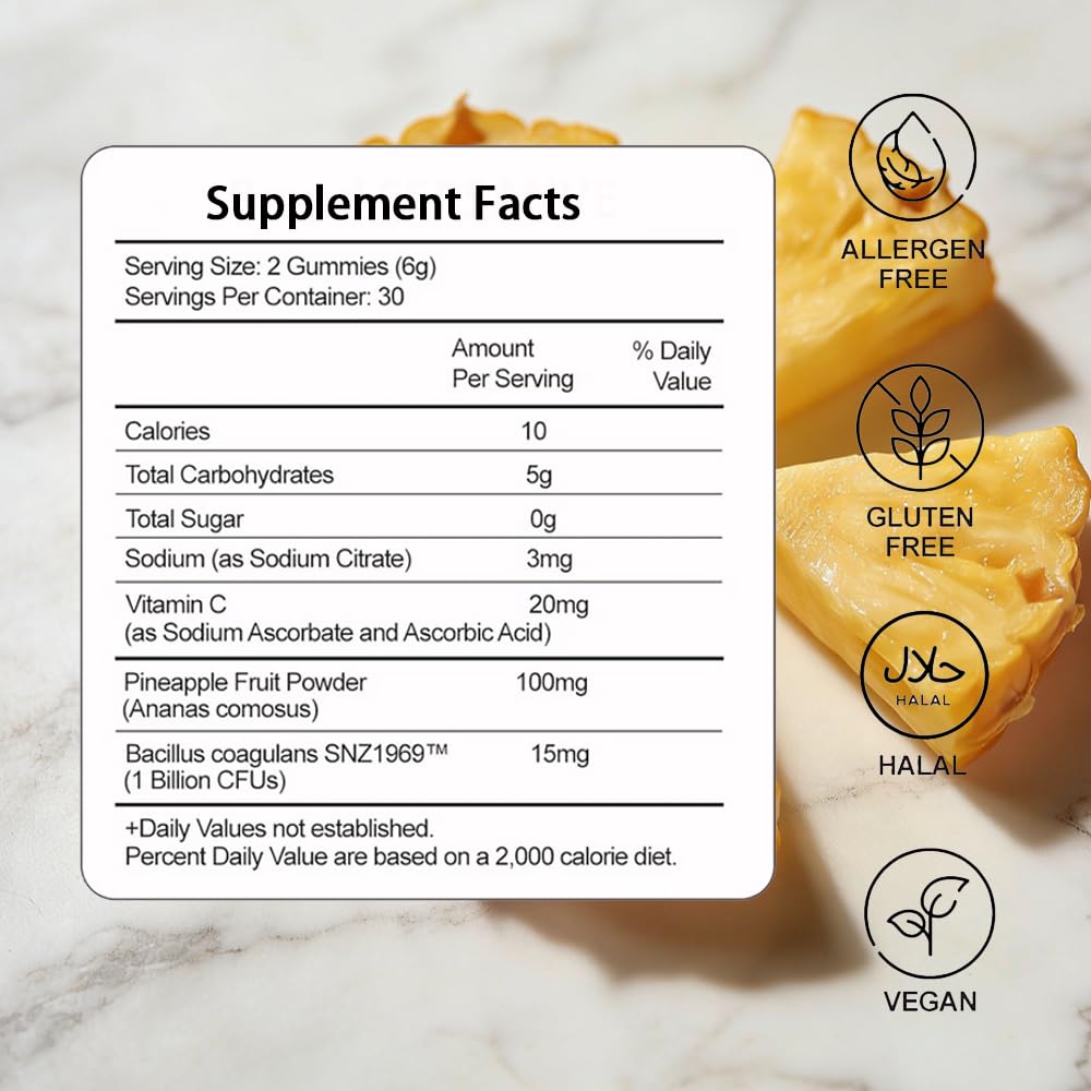 SERSANVE Gummies with gluten-free and dairy-free notes for sensitive diets.