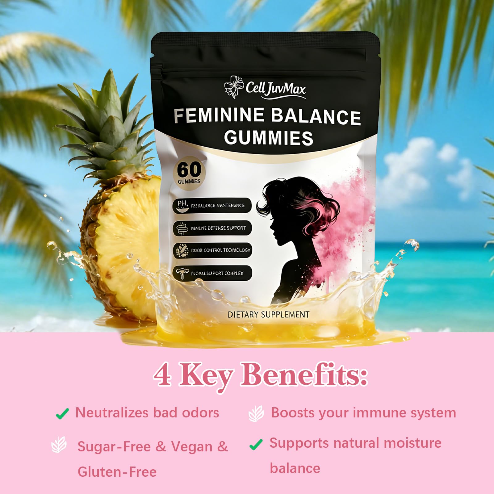 SERSANVE Gummies pineapple detail highlights tropical flavor for daily routine.