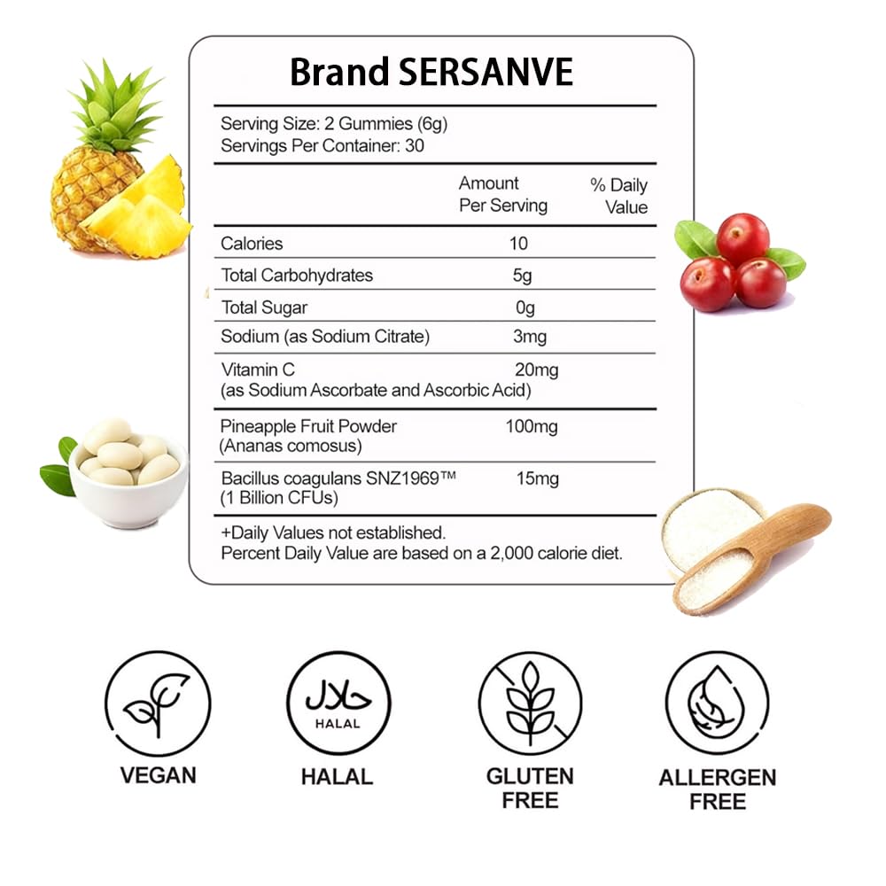 SERSANVE portable on-the-go pineapple gummies for busy days.