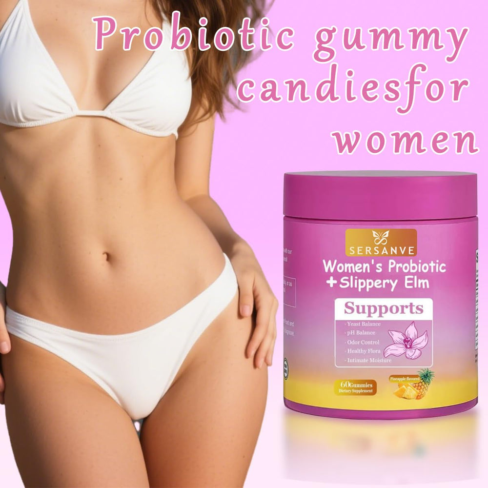 SERSANVE Product shot with pineapple fruit and gummies.